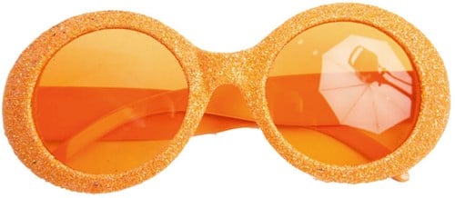 Disco Bril Glitter Ovaal Oranje
