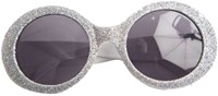 Disco Bril Glitter Ovaal Zilver