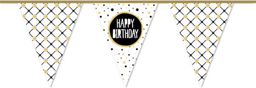 Vlaggenlijn Happy Birthday Festive Gold Papier (6m)