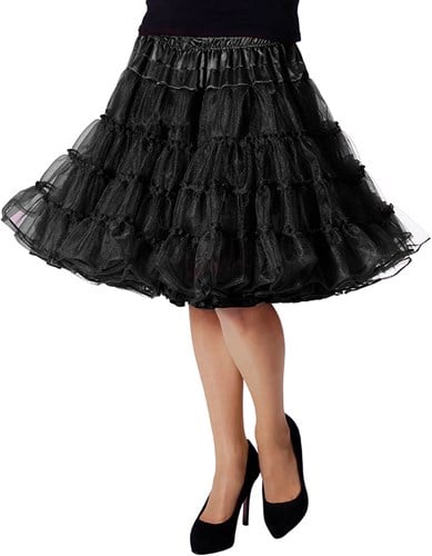 Petticoat Zwart 3 Laags Luxe