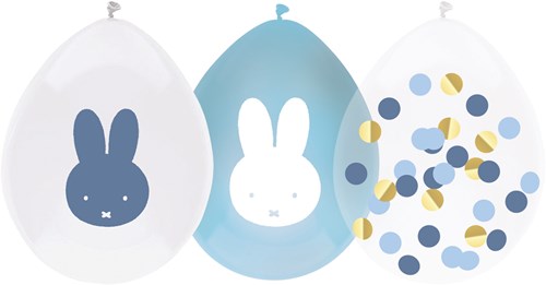 Ballonnen Nijntje Baby Jongen Blauw-Goud (5st)