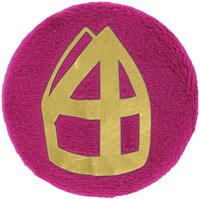 Sinterklaas Button met Mijter Pink