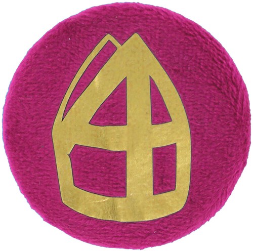 Sinterklaas Button met Mijter Pink