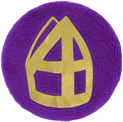 Sinterklaas Button met Mijter Paars