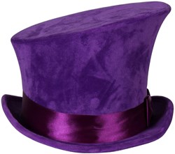 Paarse Hoge Hoed Asymetric Schuin