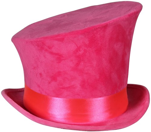 Neon Pink Hoge Hoed Asymetric Schuin