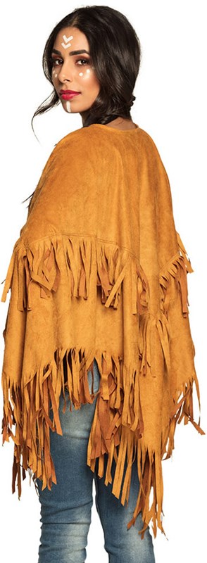 Indianen Poncho met Franjes (achterkant)