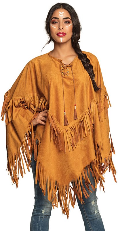 Indianen Poncho met Franjes