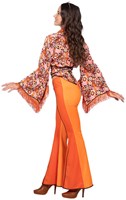 Seventies Outfit Bruin-Oranje Dames (zijkant)