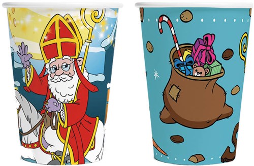 Sinterklaas Bekers Maneschijn Papier 210ml - 8st.