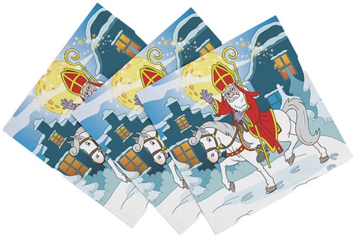 SinterklaasServetten Maneschijn 33x33cm - 20st.