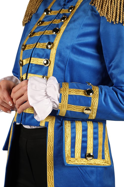Carnavalsjas Dames Blauw-Goud (detail 1)