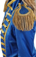 Carnavalsjas Dames Blauw-Goud (epauletten)