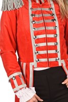 Carnavalsjas Dames Rood-Zilver (detail)