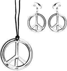 Peace Ketting+Oorbellen