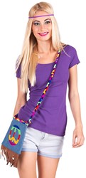 Tasje Hippie Peace Denim met Franjes