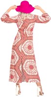 Hippie Jurk Long Boho Pink (achterkant)