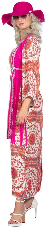 Hippie Jurk Long Boho Pink (zijkant 2)