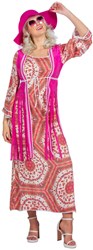 Hippie Jurk Long Boho Pink