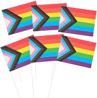 Zwaaivlag Op Stok Regenboog Progress 6st - 20x14cm