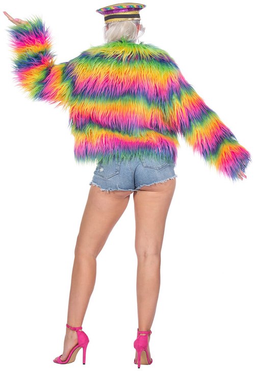 Regenboog Bontjas Dames (achterkant)