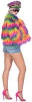 Regenboog Bontjas Dames (zijkant)