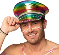 Regenboog Pet Metallic Studs & Diamants (voorbeeld man)