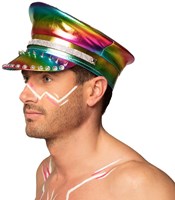 Regenboog Pet Metallic Studs & Diamants (zijkant man)
