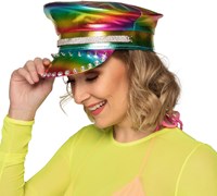 Regenboog Pet Metallic Studs & Diamants (zijkant vrouw)