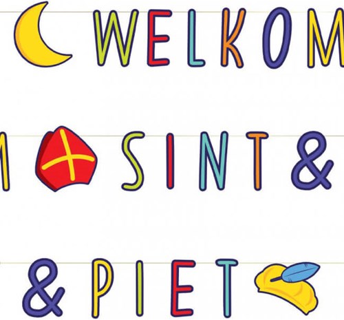 Letterslinger Welkom Sint & Piet - 285cm