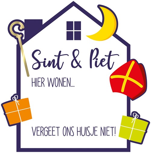 Deurbord Sint & Piet Beschrijfbaar - 50cm