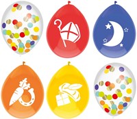 Ballonnen Sinterklaas Mix 30cm - 6st