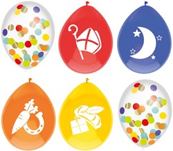 Ballonnen Sinterklaas Mix 30cm - 6st
