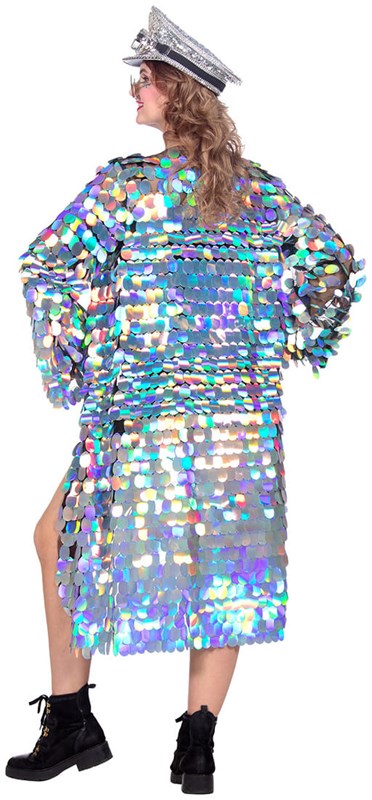 Festival Pailletten Jas Holographic Lang (achterkant)