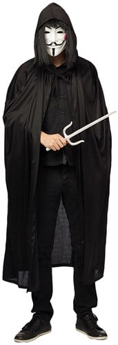 Zwarte Cape met Capuchon 