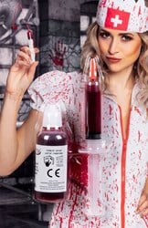 Halloween Verpleegster Injectiespuit Met Bloed