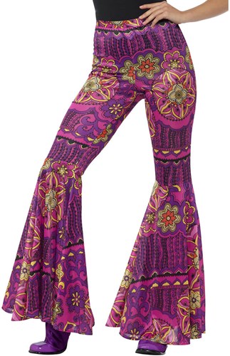 Hippie Broek Dames Flower Power Purple