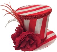 Mini Hoedje Rood-Wit met Clips (1)