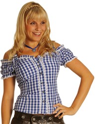 Tiroler Blouse Anne Luxe Blauw