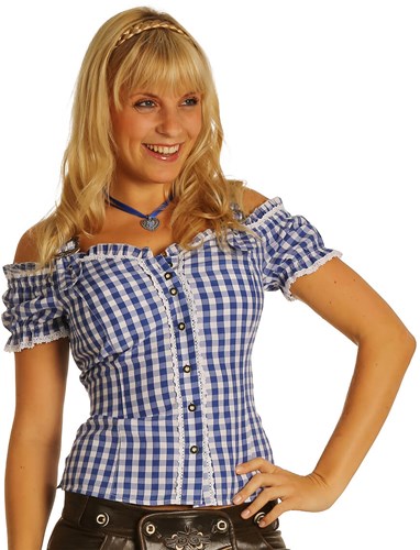 Tiroler Blouse Anne Luxe Blauw