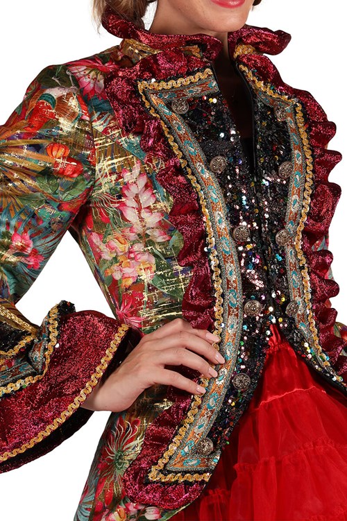 Carnavalsjas Dames Carnevale Fiesta Flowers (detail 1)