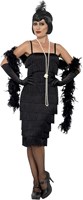 Charleston Jurk Flapper Zwart Lang