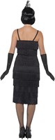 Charleston Jurk Flapper Zwart Lang (achterkant)