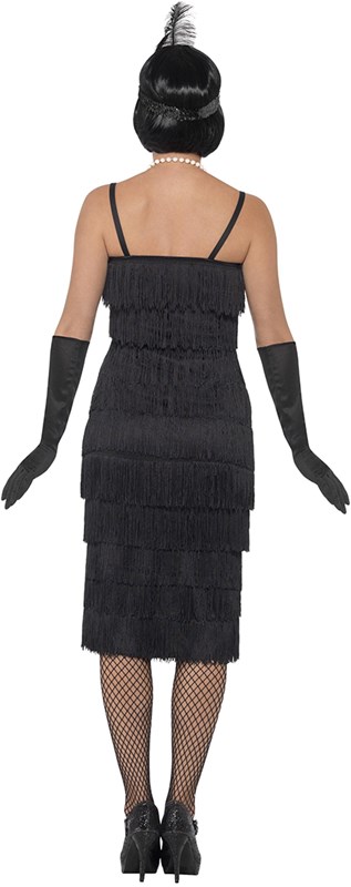 Charleston Jurk Flapper Zwart Lang (achterkant)