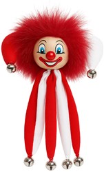 Clown Broche August Rood-Wit