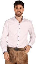 Tiroler Trachten Overhemd Luca Wit-Blauw