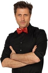 Strikje Pailletten Rood