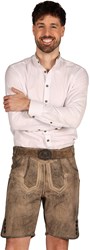 Geitenleer Lederhose Paul Marmer-Grijs met Riem