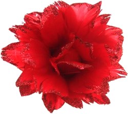 Bloem Rood met Glitter aan IJzerdraad