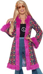 Hippie Jas Flower Power Purple Dames